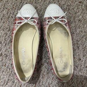 Chanel tweed ballerina flats